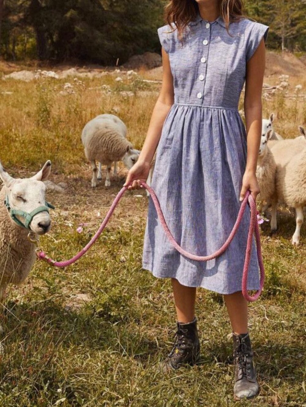 Christy Dawn Piper Dress - Midnight Linen - XS